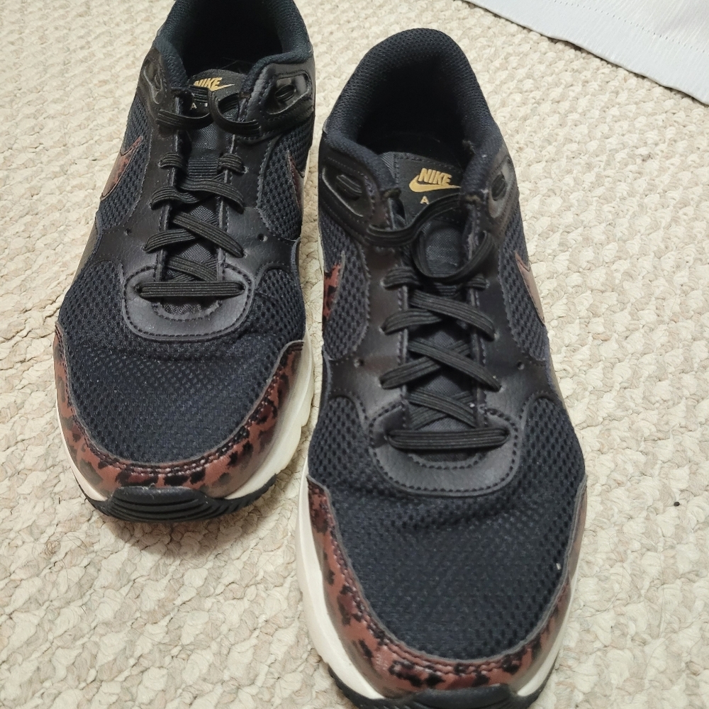 Nike Air Black Leopard Sneakers Women's 8.5 - Picture 2 of 12